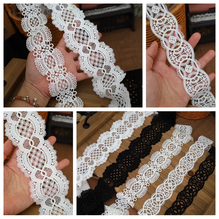 优质出口黑白色镂空玫瑰花朵精美牛奶丝水溶服装花边 DIY裙子辅料,居家布艺,花边,淘宝优惠券,粉丝福利购,淘宝优惠卷