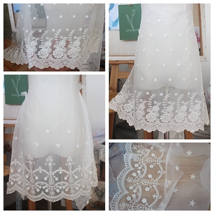 辅料 出口精致单边优质网纱棉纱刺绣蕾丝花边服装 DIY服饰婚纱材料
