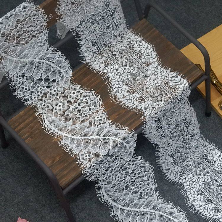 精品出口须须睫毛蕾丝花边辅料 宽12CM DIY服饰裙边拼接头纱配饰