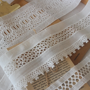 高档镂空棉线刺绣锁边花边棉布边服装 DIY材料 拼接装 饰缝纫材料