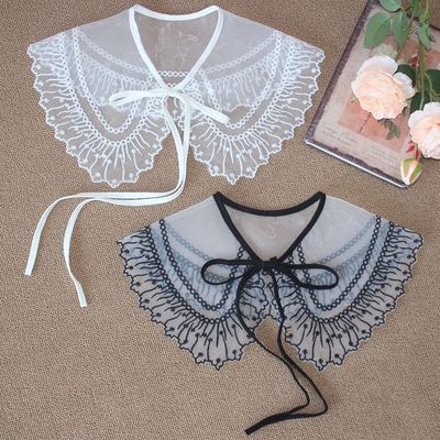 刺绣蕾丝领外搭斗篷小披肩衣领
