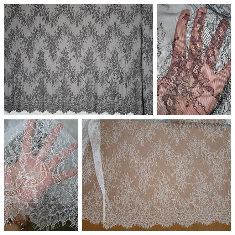 宽150CM 精美剪线透薄睫毛蕾丝面料 DIY服饰连衣裙缝纫材料辅料