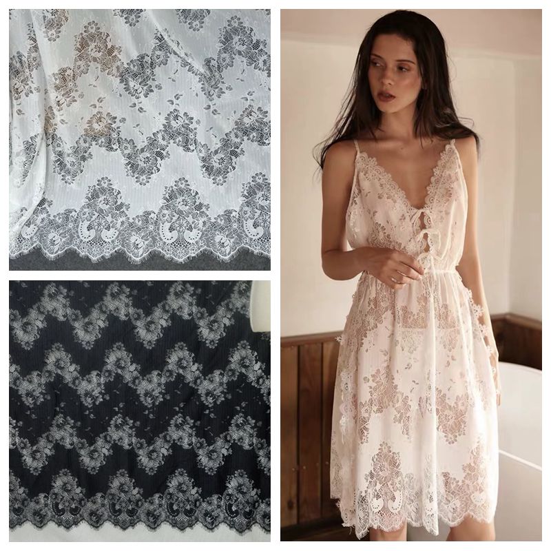 热卖新品出口大单锦纶睫毛蕾丝布料 DIY婚纱礼服辅料连衣裙材料