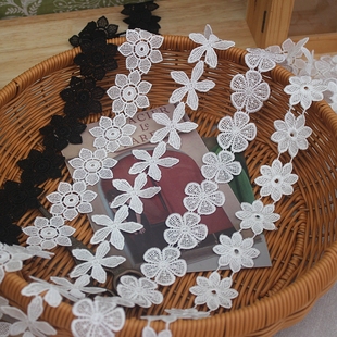 优质涤纶水溶花朵蕾丝花边服装 饰辅料 缝纫材料 DIY婚纱头纱拼接装