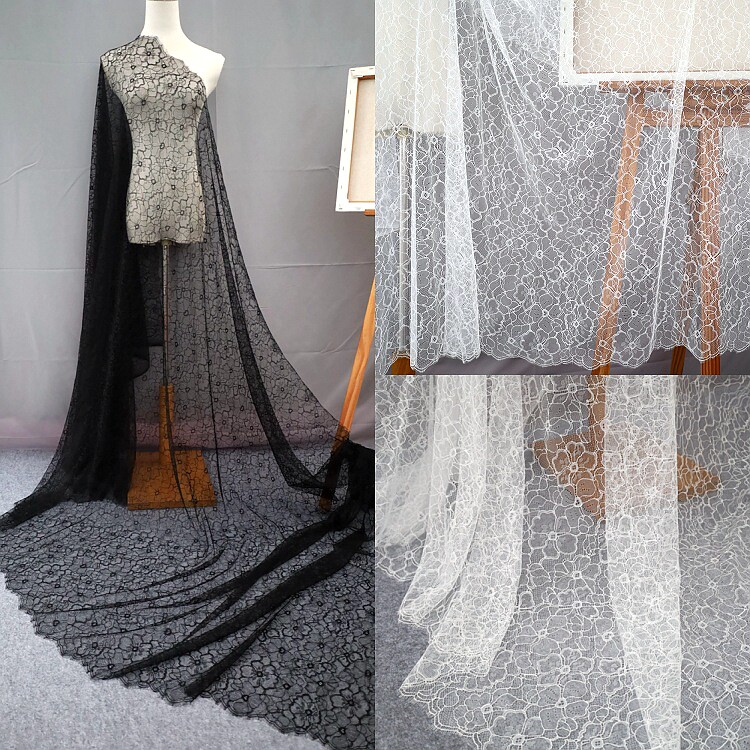 亲肤花朵睫毛蕾丝花边服装面料