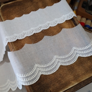 单边棉布波浪棉线刺绣花边 饰辅料 DIY衣服裙边衣领拼接缝纫窗帘装