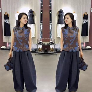 复古无袖 女神范洋气减龄复古时尚 上衣 马甲女2026年春夏新款 新中式