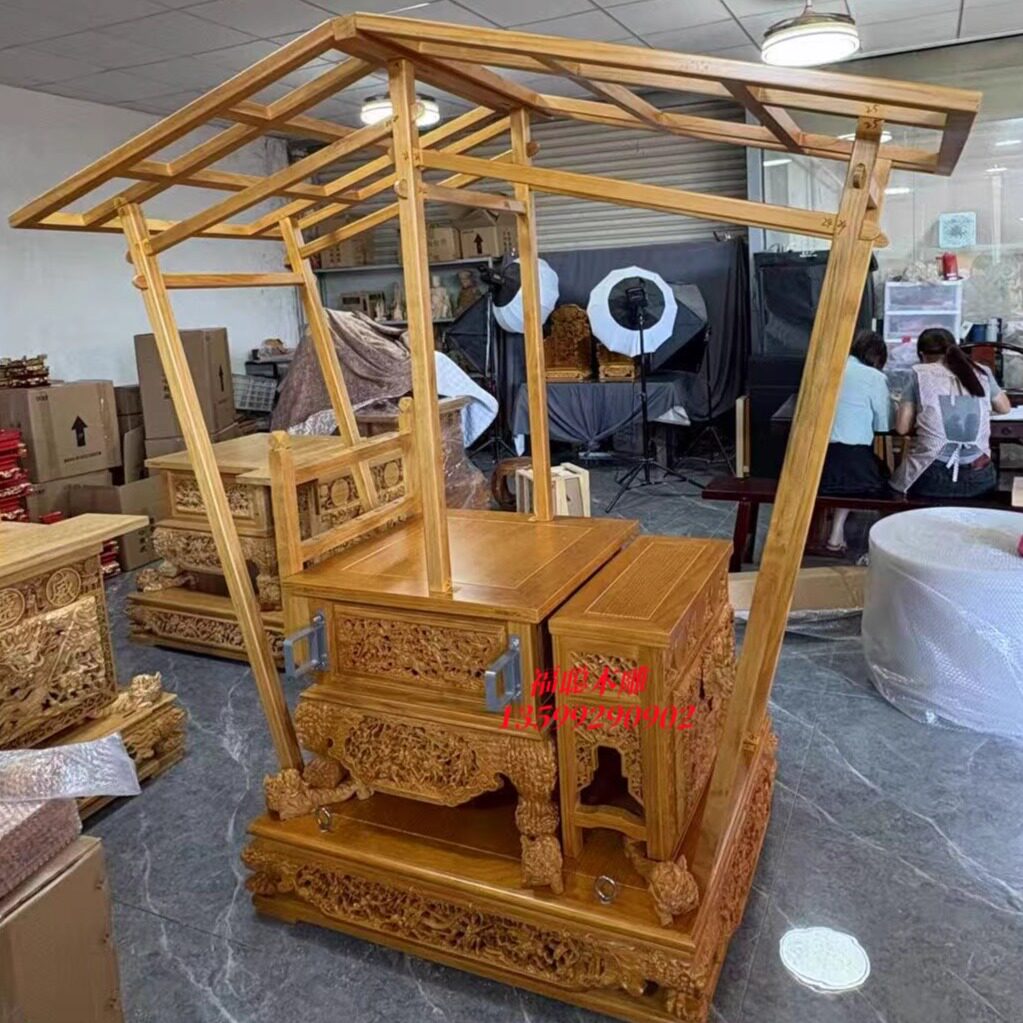 厂家直销武轿神轿武轿巡逻轿神明轿子佛轿辇轿过山轿木雕工艺棚架