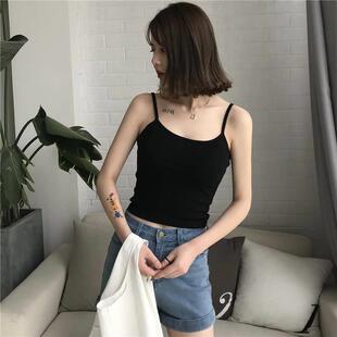 夏季韩版修身显瘦小吊带背心女性感外穿小心机港味Chic短款上衣潮