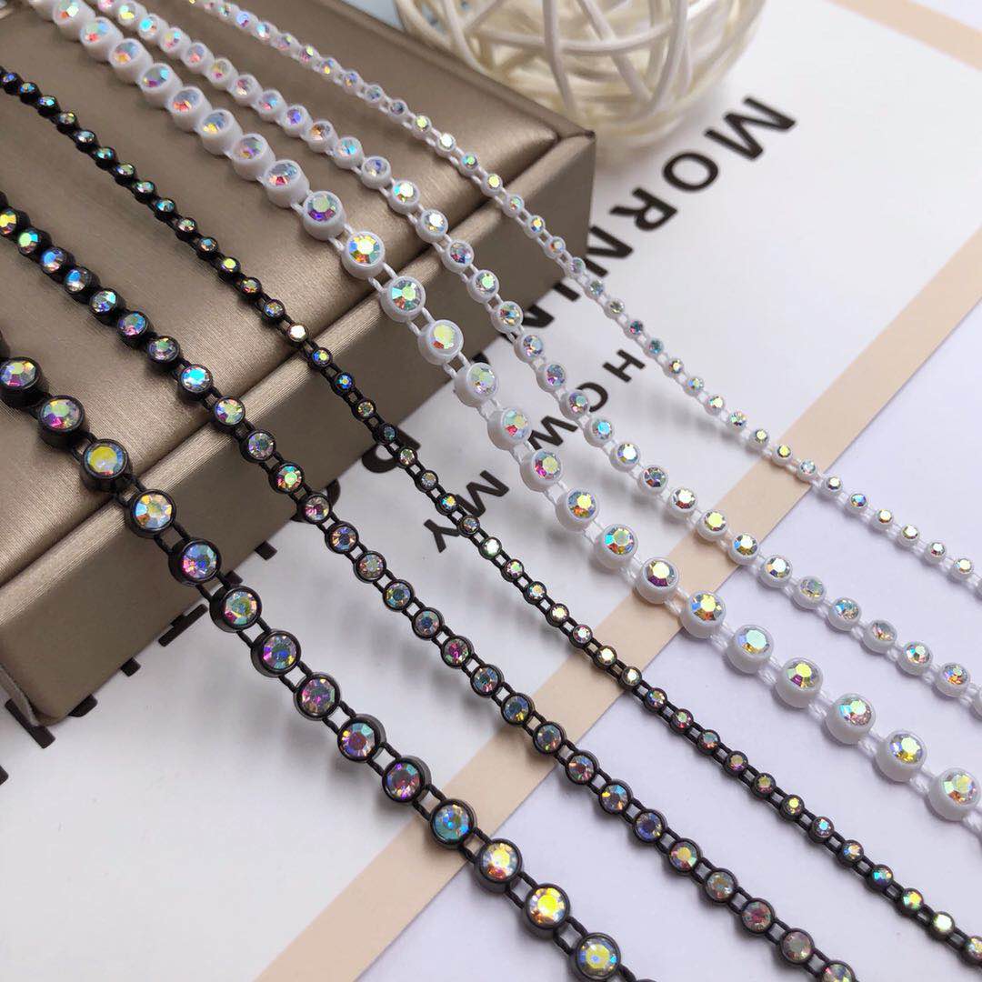 diy辅料超闪连线裤子花边细链条