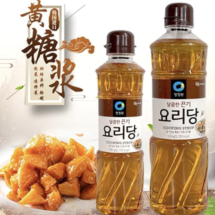 韩国进口料理糖稀清净园黄糖稀1200g 炒菜拌菜烤肉玉米水饴烘焙