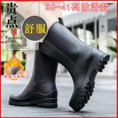 防滑中筒干活外穿厚底雨靴休闲厨房洗车工作耐磨防水胶鞋 雨鞋 女款