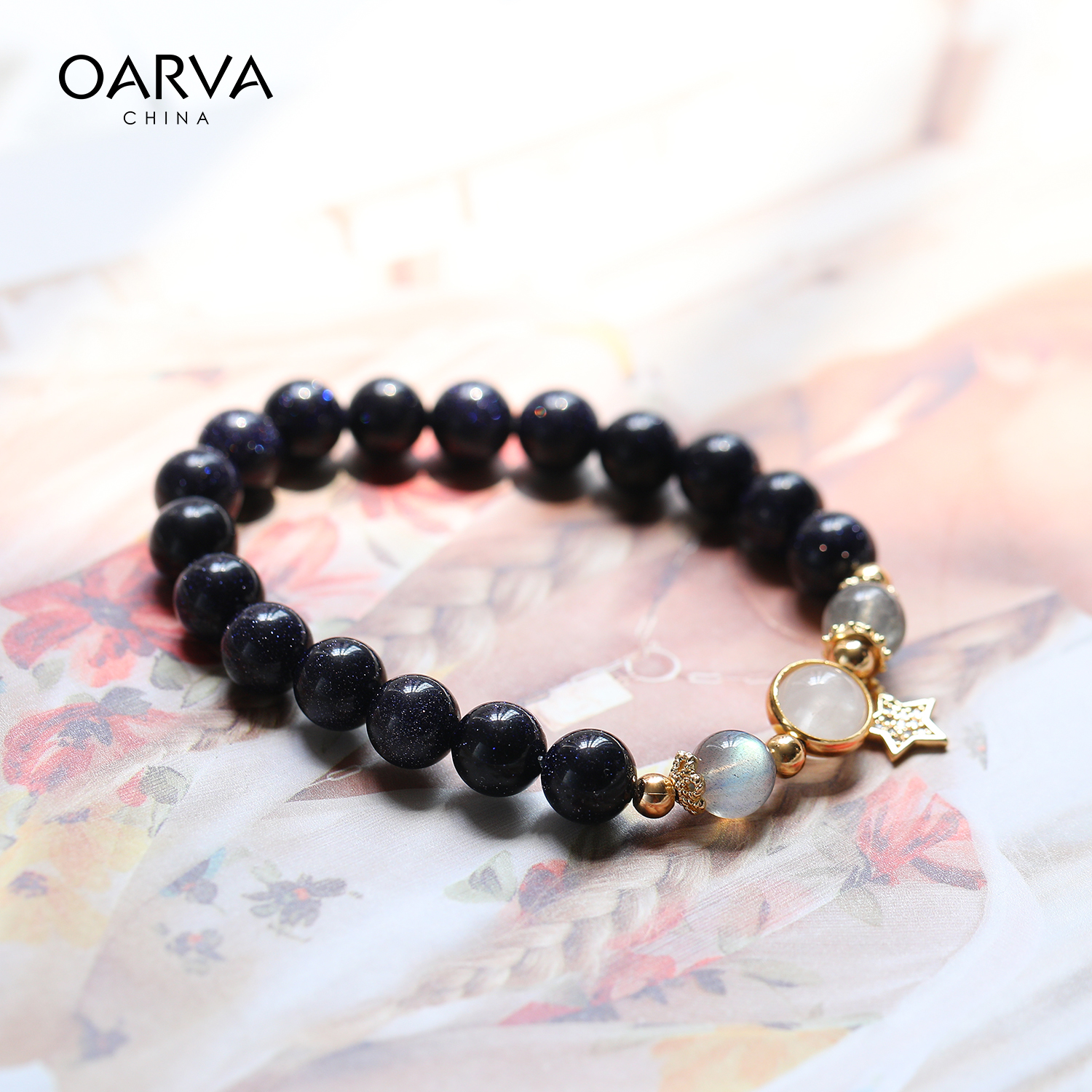 oarva星空灰月光蓝砂石女ins手链券后88.00元