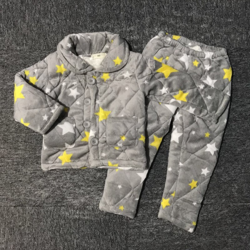秋冬季加厚款儿童睡衣男女童宝宝小女孩珊瑚绒家居服套装大童