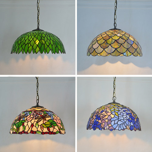 欧式复古玫瑰花卉玻璃吊灯