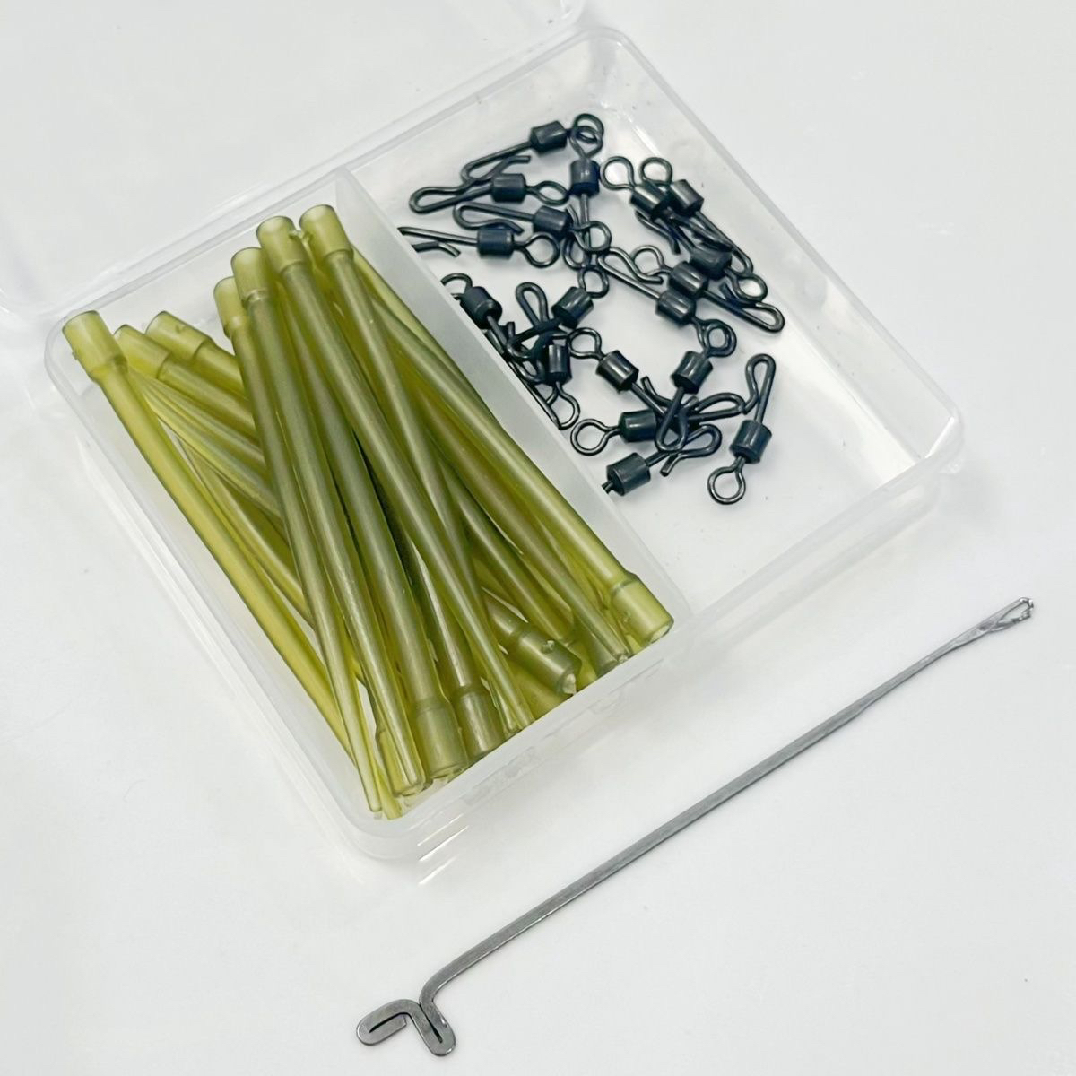 欧鲤套装子线防缠胶管欧式钓组qc转环Q型环钩针返底钓鲤鱼草鱼