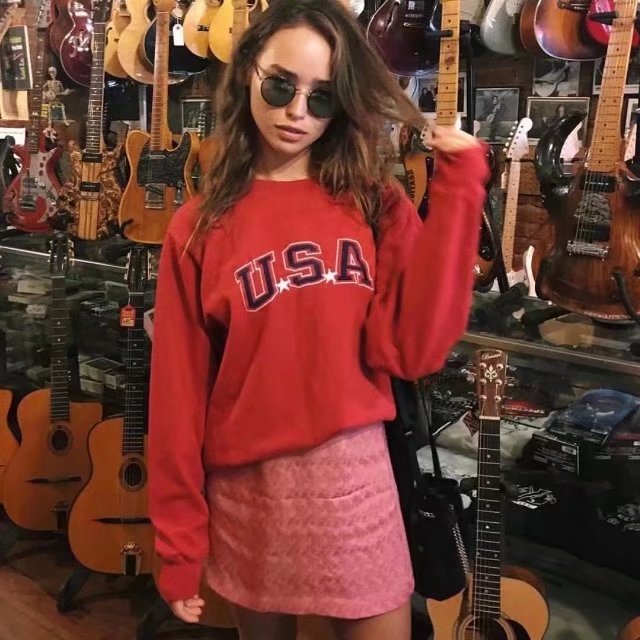 ÃÀ¹úÕýÆ·Brandy Melville NANCY USA×Öĸ´ÌÐ寴½Ó¶Ì¿î¶ÆêÎÀÒÂÅ®