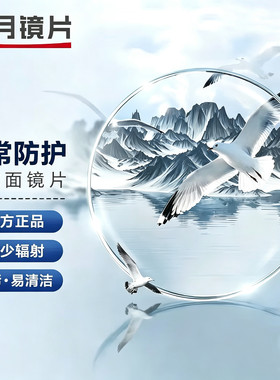 明月眼镜PMC高透光超薄近视1.60网上配镜1.71眼镜片2片专业正品A8