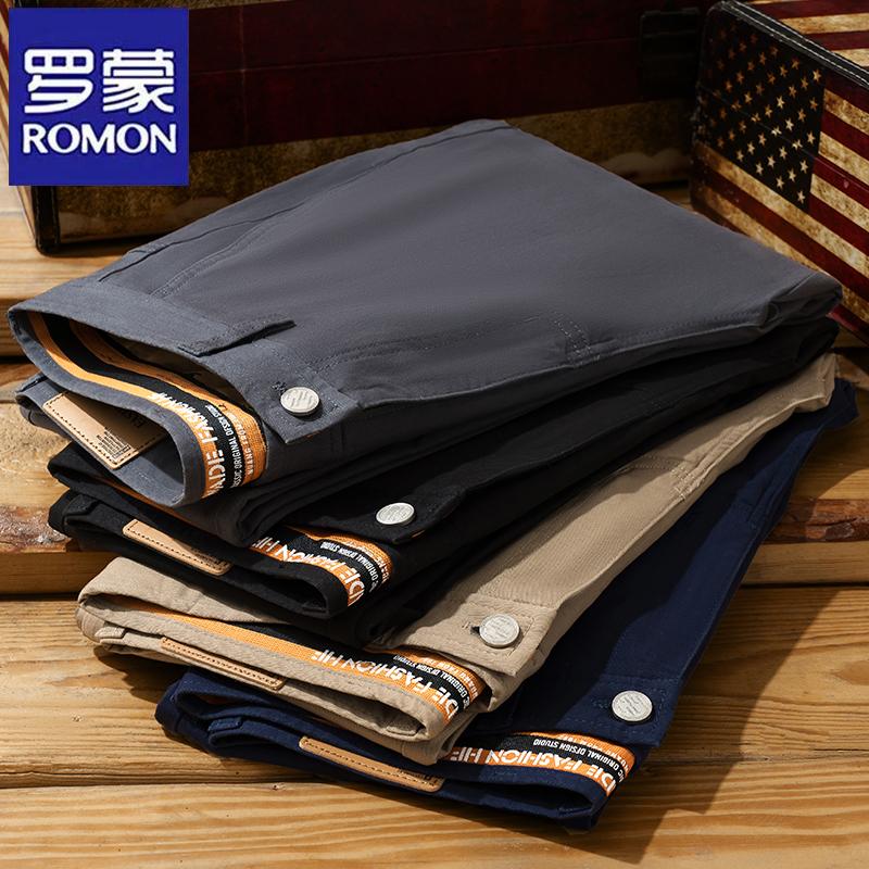 罗蒙秋季新款弹力纯棉休闲裤