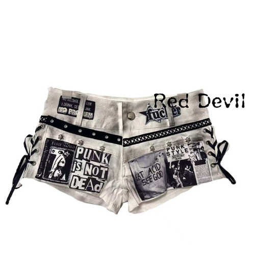 【AGD】RedDevil亚文化朋克短裤辣妹热裤remake亚比短裤视觉系
