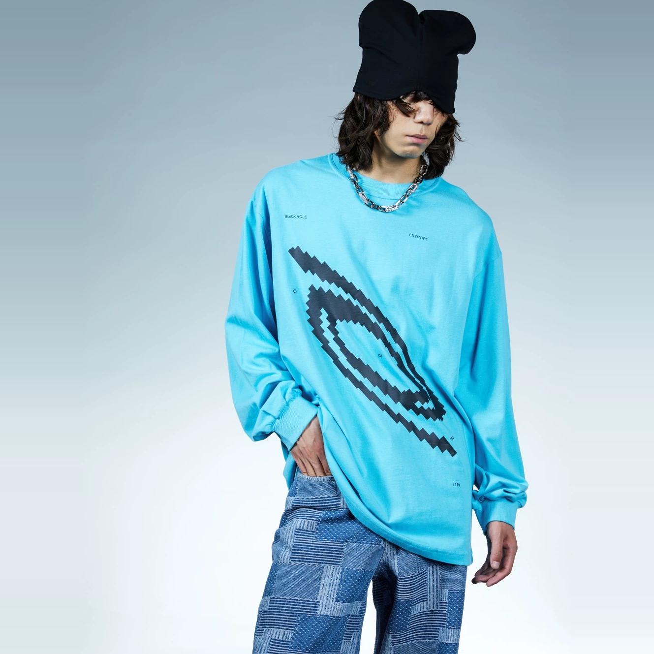 漩涡马赛克印花四色廓形宽松T恤