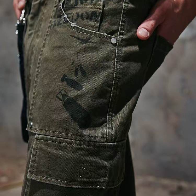 【AGD】RecoverZone美式做旧薄款工装裤夏季潮牌直筒宽松长裤子