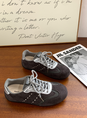 复古灰色德训鞋女款2026夏季新款休闲运动阿甘鞋爆款小众百搭板鞋