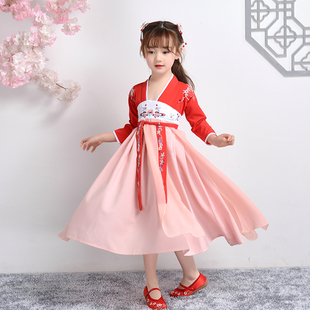 女童汉服儒裙中国风超仙襦裙小女孩飘逸儿童古装夏宝宝唐装连衣裙