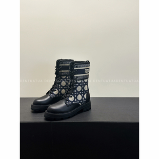 拼色长靴字母系绳马丁靴 24s新品 DENTUATUA 又甜又酷上脚巨显腿长