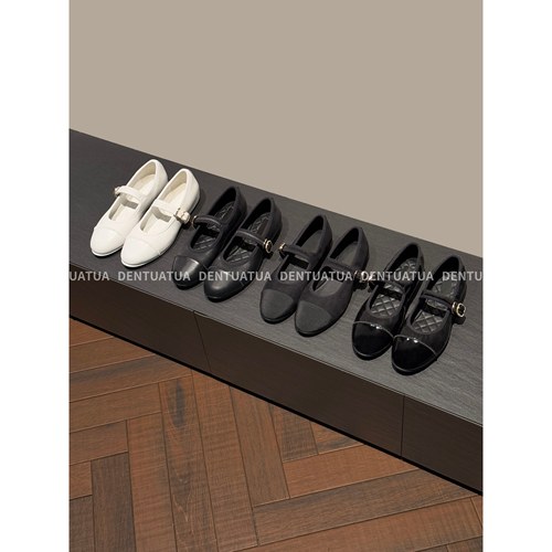 DENTUATUA 夏日里的温柔秘密~ 25ss 圆头一字扣带玛丽珍单鞋女