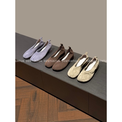 DENTUATUA 走出随性高级感！ 25ss 反绒tabi分趾玛丽珍浅口单鞋女