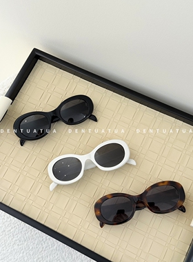 DENTUATUA 出片神器！26ss 金色logo椭圆猫眼墨镜太阳镜 男女
