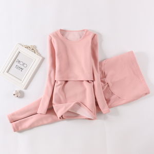 孕妇哺乳保暖秋衣套装加绒加厚产后喂奶月子服羊羔绒秋裤打底秋冬