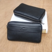 2023新款 腰带手机包男腰包真牛皮休闲拉链手机腰包穿皮带横款 超薄