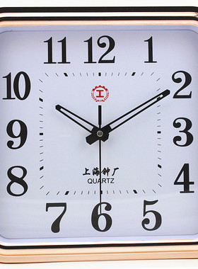 上海钟表挂钟客厅卧室办公室墙上时钟免打孔方形简约现代时尚创意