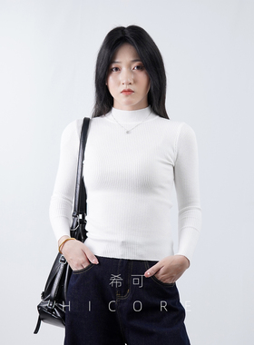 秋冬新款半高领长袖t恤女修身显瘦亲肤打底衫内穿外搭针织衫上衣