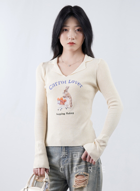 早秋软糯内搭打底衫女春秋新款修身显V领长袖针织衫毛衣t恤上衣冬