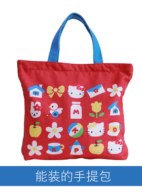 ins帆布袋大手提包女2019新款韩版百搭hellokitty手提原宿风布包