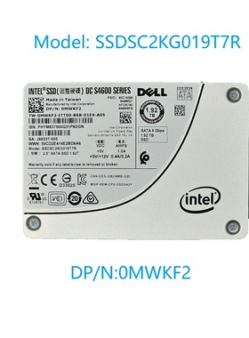 Intel 戴尔S4600 1.92T 2.5 SATA 固态硬盘SSDSC2KG019T7R 0MWKF2