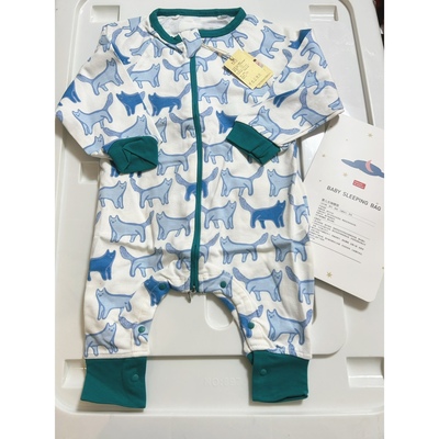 BABYCARE婴儿春秋新款分腿夹棉睡袋吸湿棉布透气新生儿宝宝防踢被