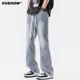 潮牌宽松直筒阔腿复古长裤 VIISHOW牛仔裤 子 2025新款 美式 男士 夏季
