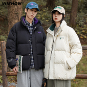 VIISHOW新款 青少年潮牌宽松保暖服 男生90%鸭绒立领羽绒服外套冬季