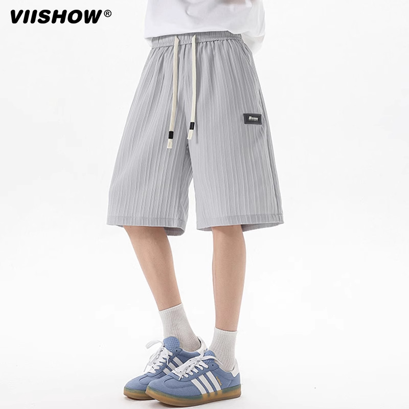 VIISHOW冰丝短裤男外穿休闲宽松潮流夏季2025薄款轻薄速干五分裤,男装,短裤,淘宝优惠券,粉丝福利购,淘宝优惠卷