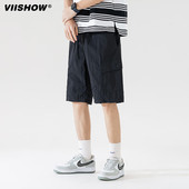 宽松休闲短裤 男2024年夏季 潮牌直筒工装 VIISHOW日系CityBoy风格 裤