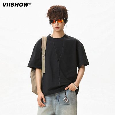 VIISHOW凉感运动T恤男夏季休闲宽松吸湿排汗半袖轻薄透气训练短袖