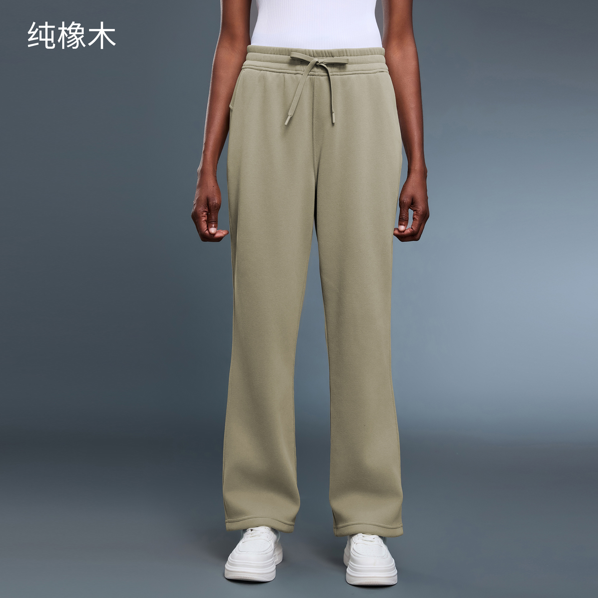 D25135运动休闲裤女士秋冬款加绒直筒裤宽松百搭卫裤保暖外穿长裤