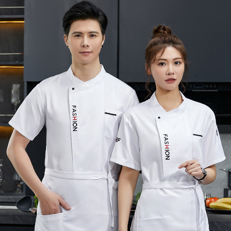 厨师服短袖男酒楼饭店餐厅烘焙学校海鲜酒店食堂后厨工作服长袖女