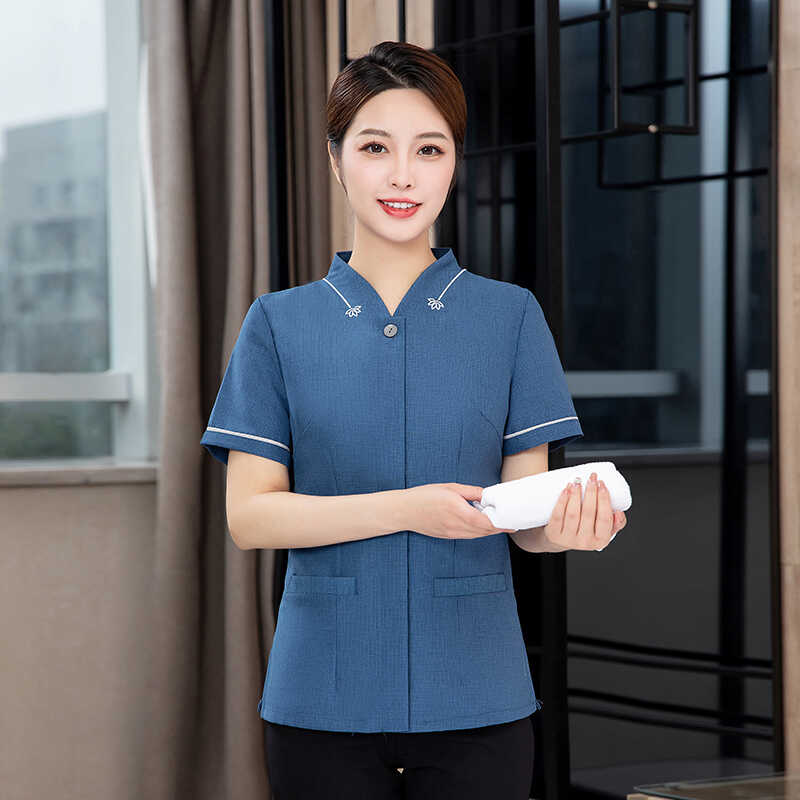 保洁员工作服夏季短袖酒店客房家政服务物业小区清洁工阿姨保洁服