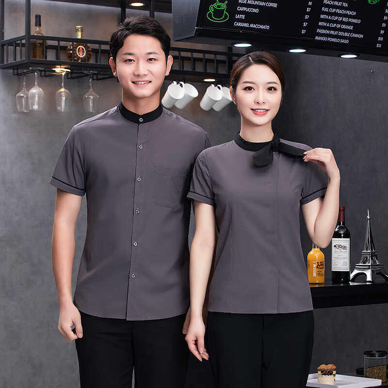 餐饮服务员工作服酒店西餐厅蛋糕店火锅饭店烧烤店短袖夏季服装女