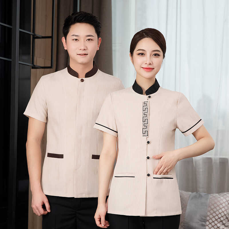 短袖套装夏季logo物业阿姨工作服